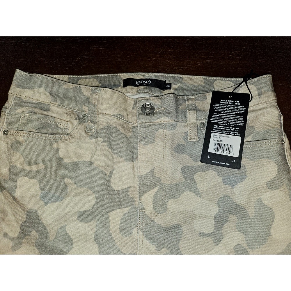 Hudson Nico Jeans Womens Tan Peyote Camo Mid Rise Straight Stretch Size 28 NWT - Picture 3 of 12